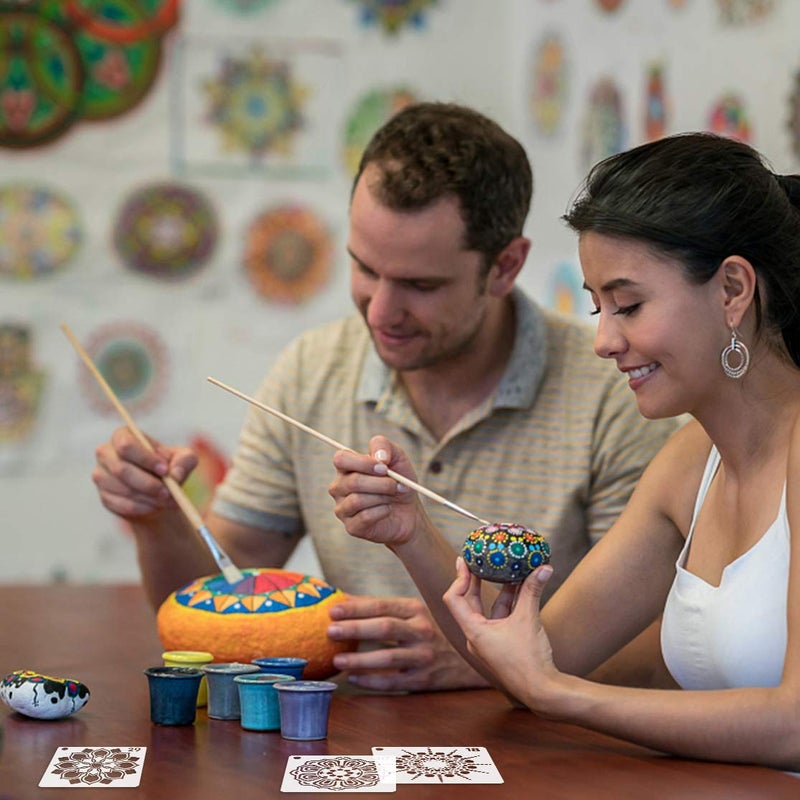 CH HAICHENG 36 PCS Reusable Mandala Stencils for Painting Rocks Wood Canvas Fabric Glass Pottery Art Projects - Image 5